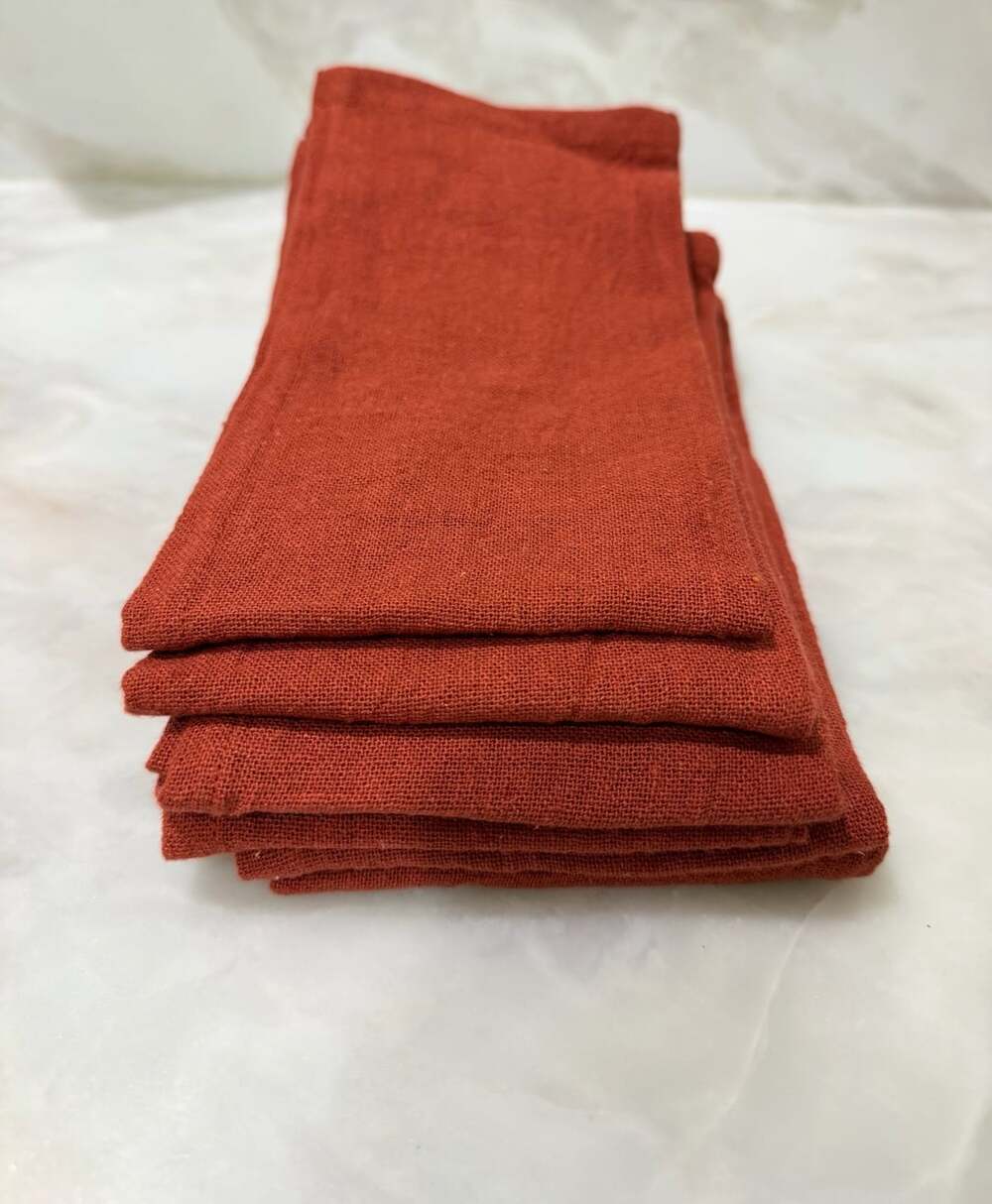 Rust Cotton Blend Dinner Napkins